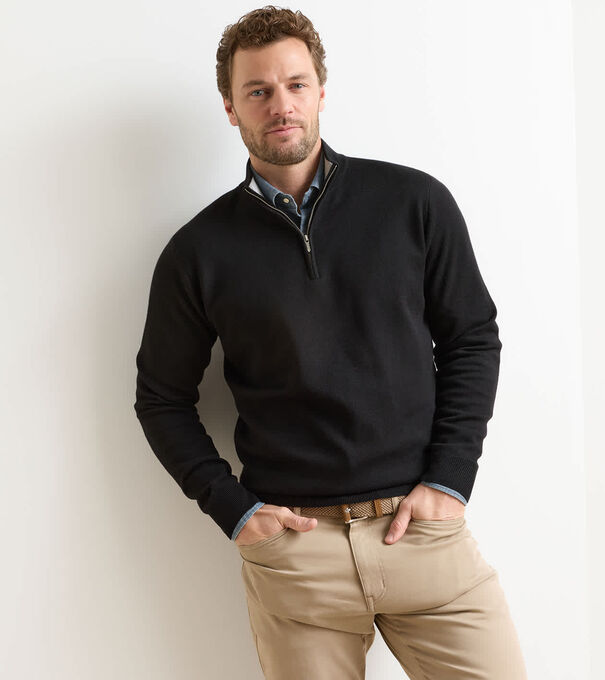 Coolspun Lite Cotton Quarter-Zip Jumper - Alternate Image 1