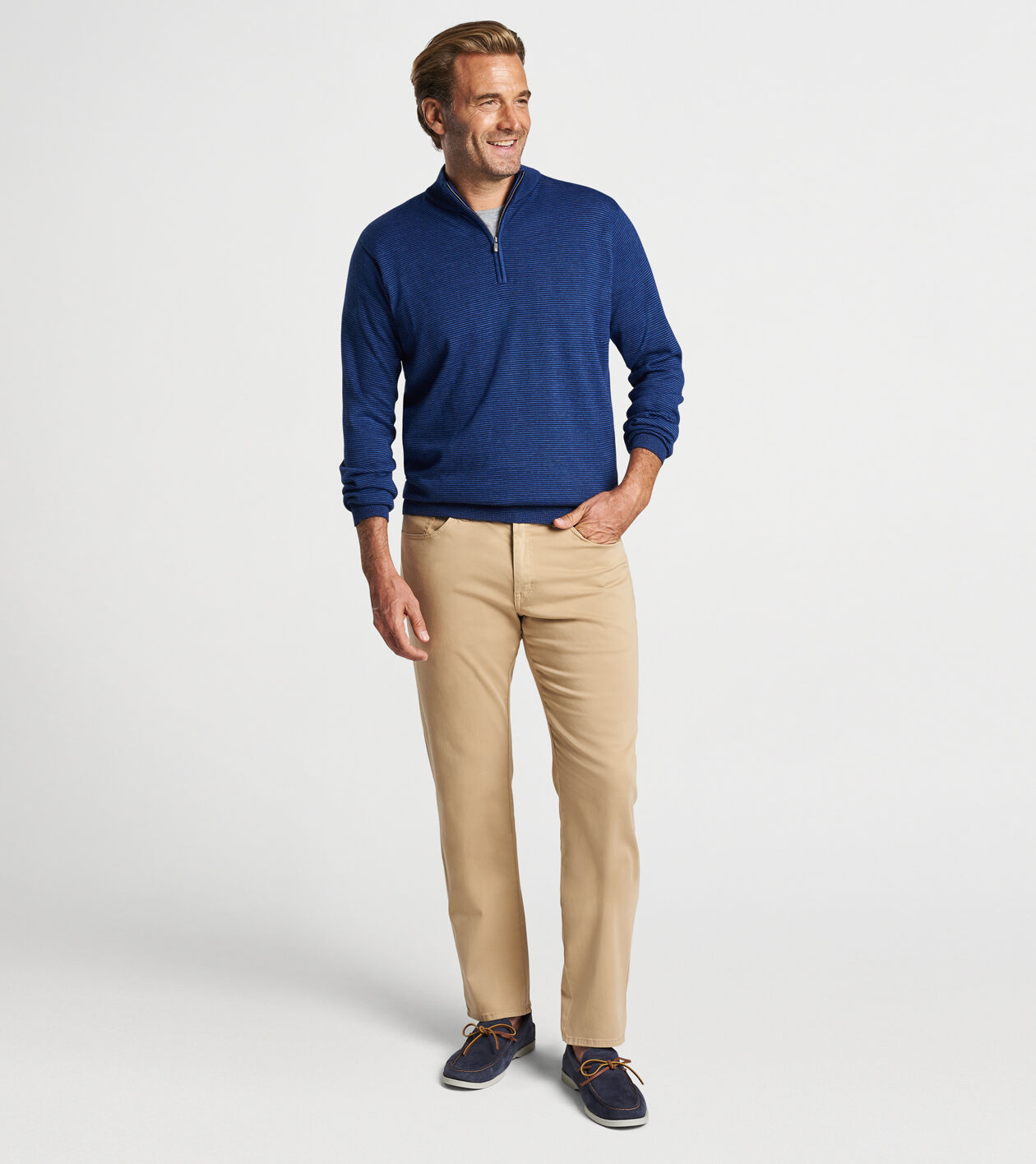 Navy blue khaki trouser top