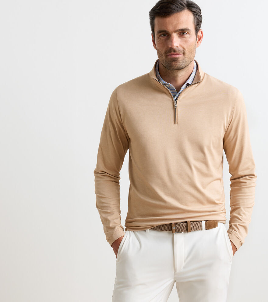 Albatross Cotton-Blend Piqu&eacute; Quarter-Zip image number 2
