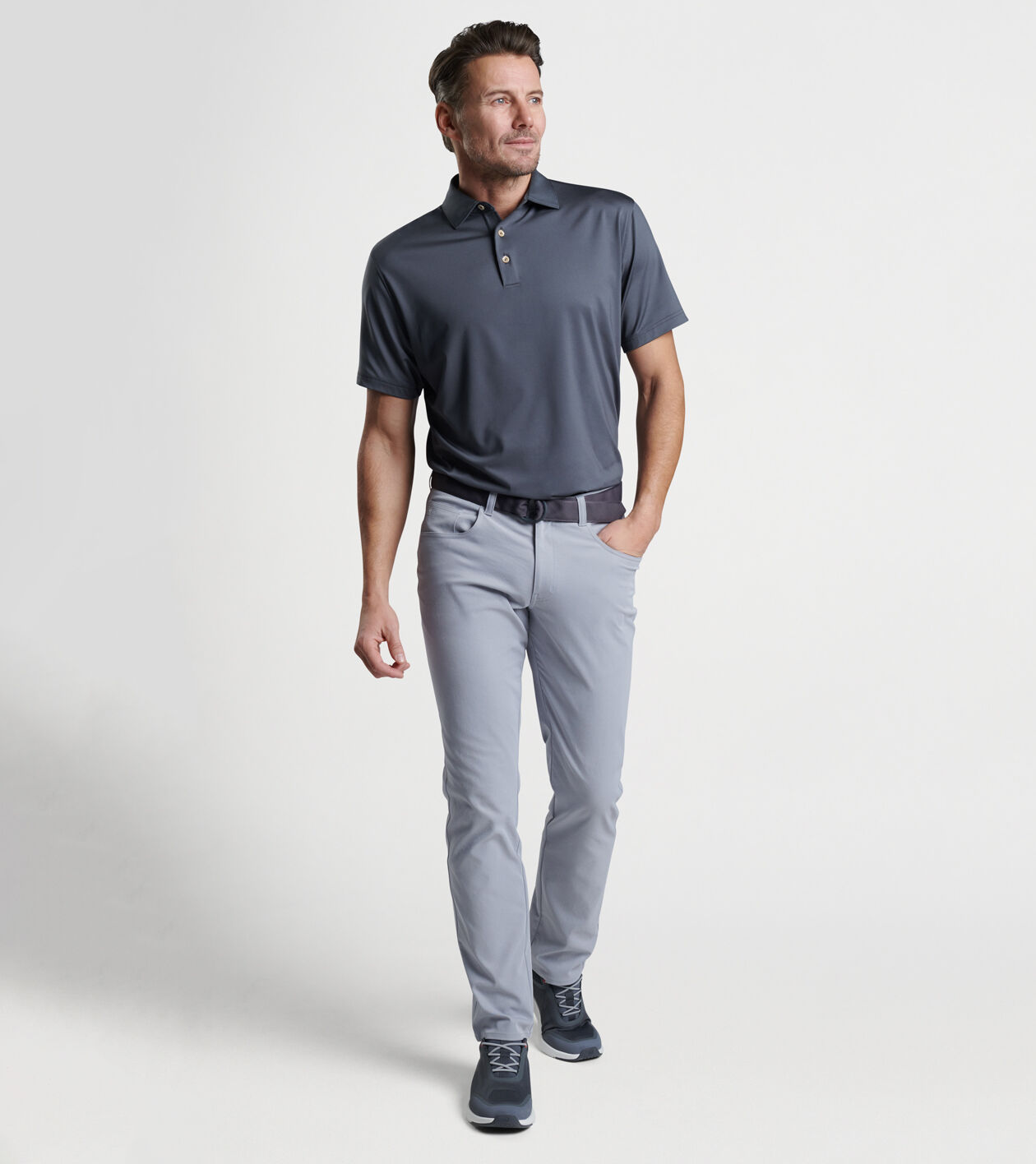 Solid Performance Jersey Polo Sean Self Collar Men s Polo