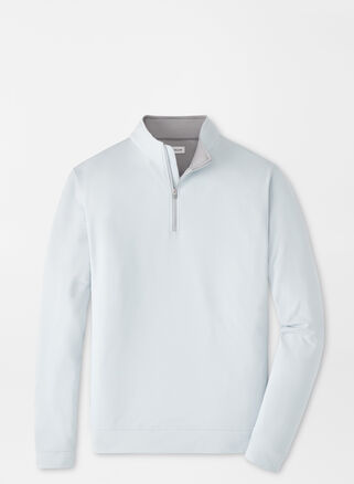 Peter Millar Perth Performance Quarter-zip In British Grey