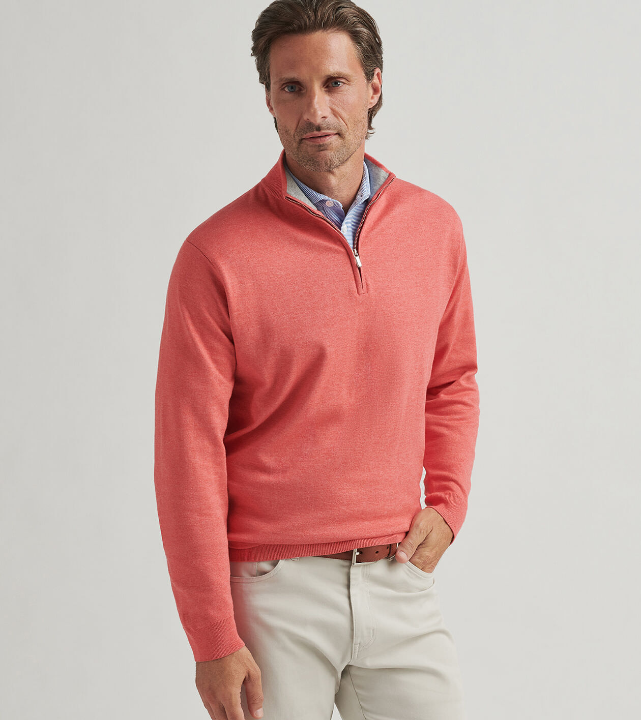 Coolspun Cotton Quarter-Zip Jumper | Men's Jumpers | Peter Millar