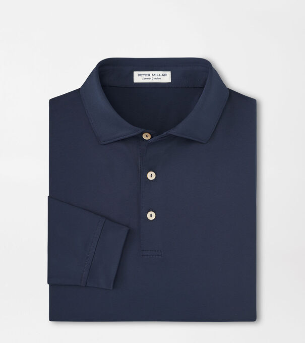 Solid Stretch Jersey Long Sleeve Polo