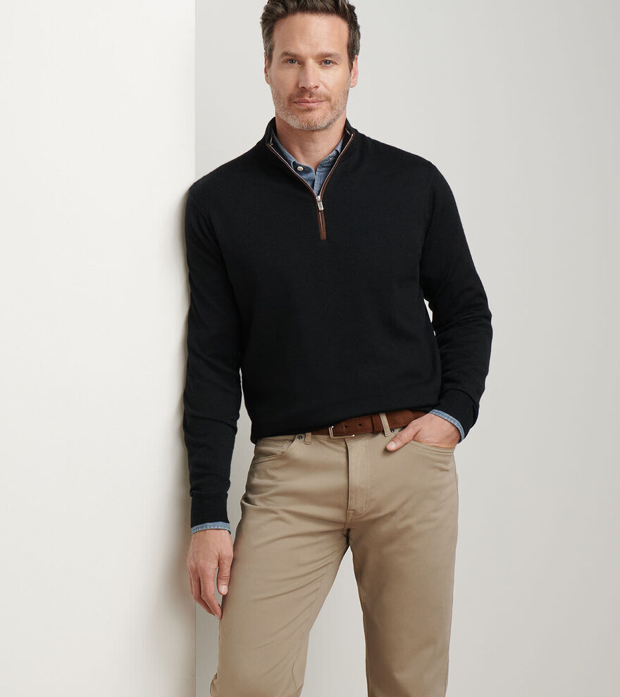 Autumn Crest Suede Trim Quarter-Zip image number 2