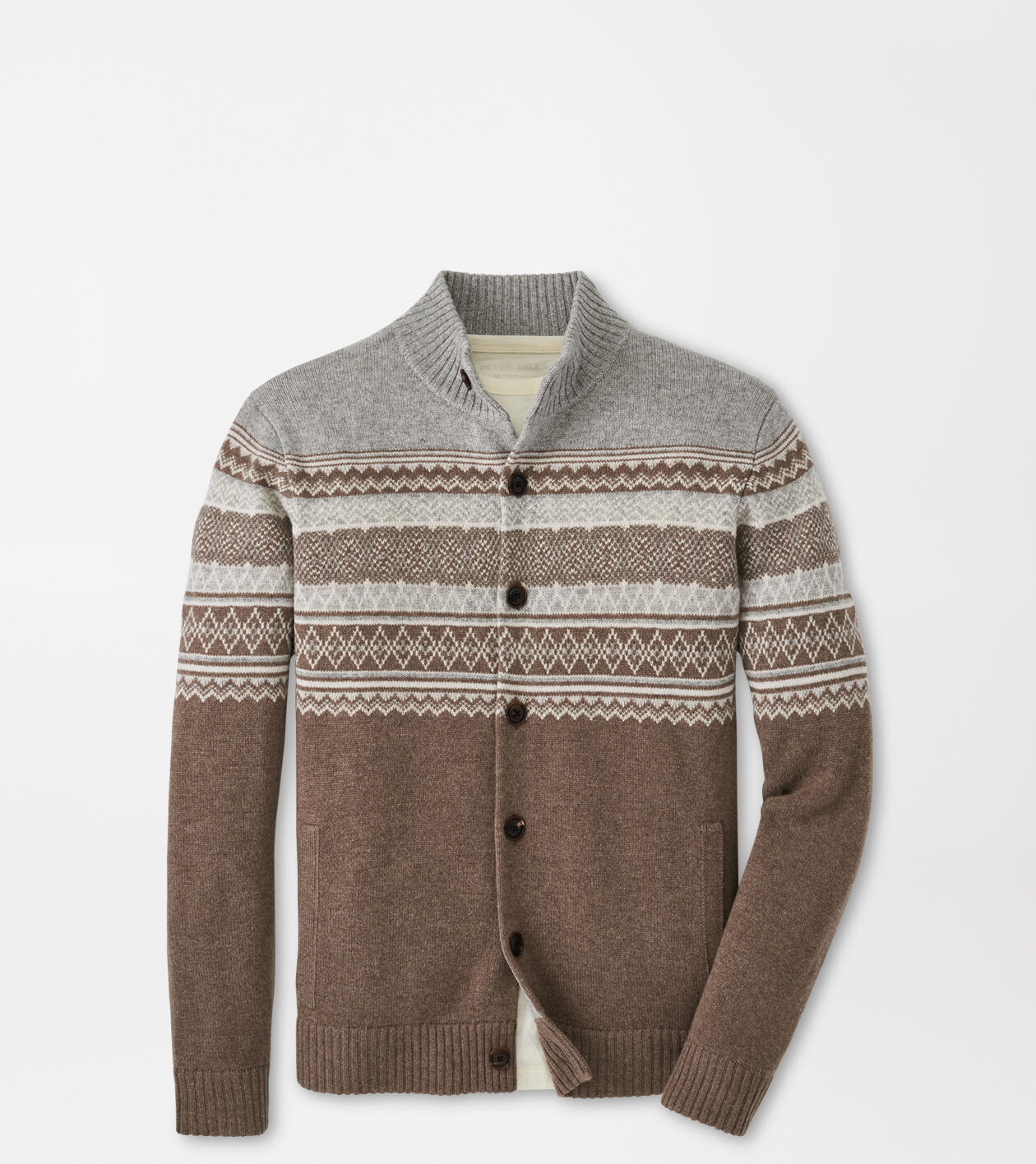 Brunhall Full Button Fair Isle Cardigan Men s Sweaters Peter