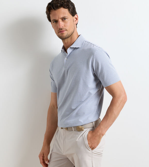 Albatross Stripe Cotton-Blend Piqu&eacute; Polo
