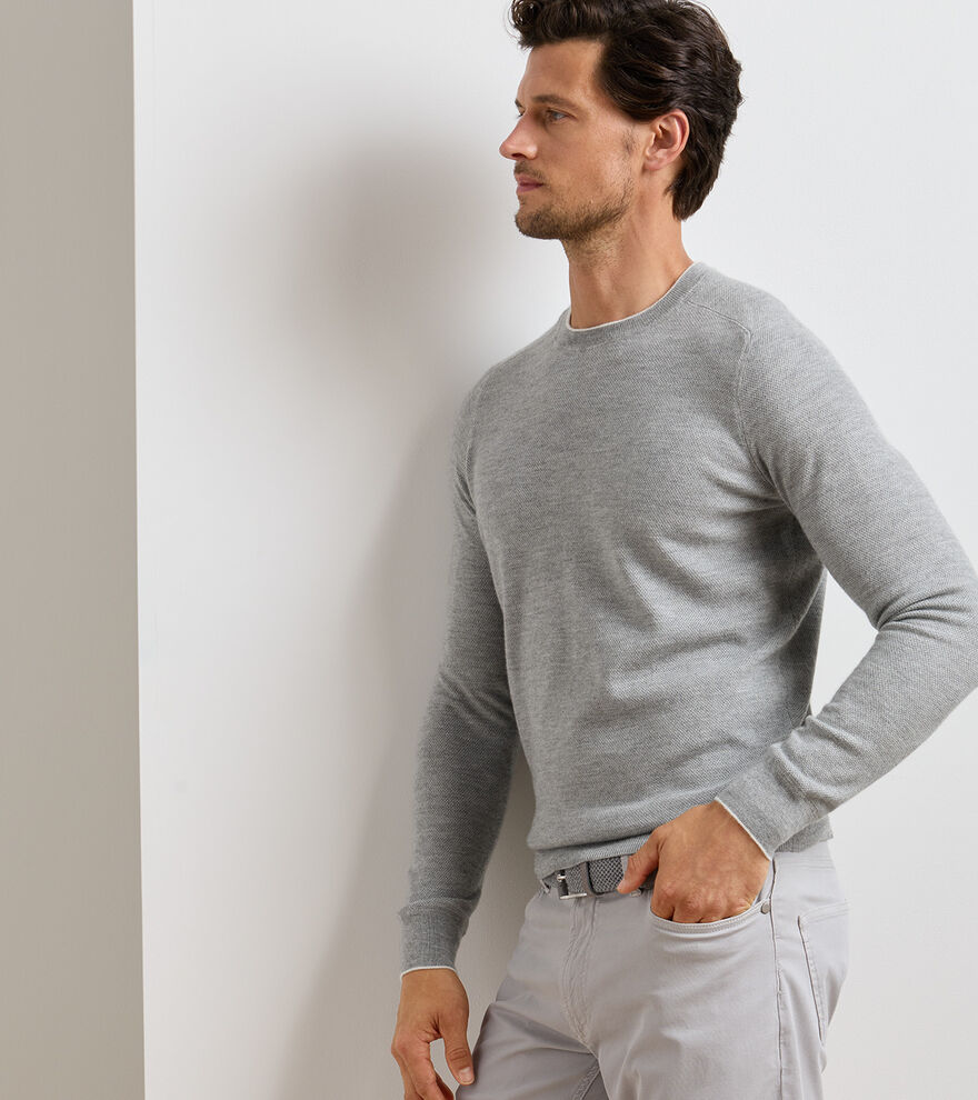 Voyager Cashmere-Silk Saddle Shoulder Crew image number 2