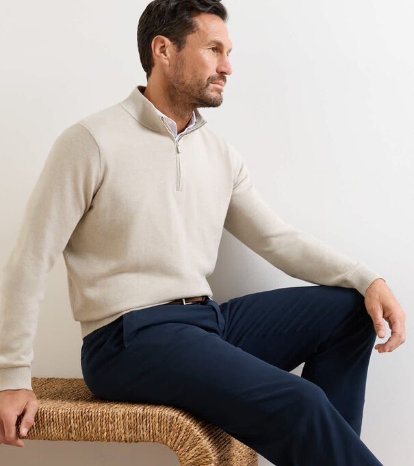 Coolspun Lite Birdseye Quarter Zip Jumper - Alternate Image 1