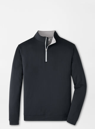 Peter Millar Perth Performance Quarter-zip In Black
