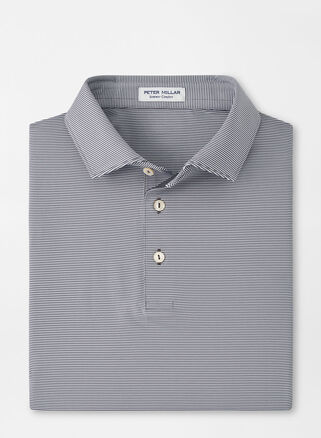 Peter Millar Jubilee Stripe Performance Polo In Black