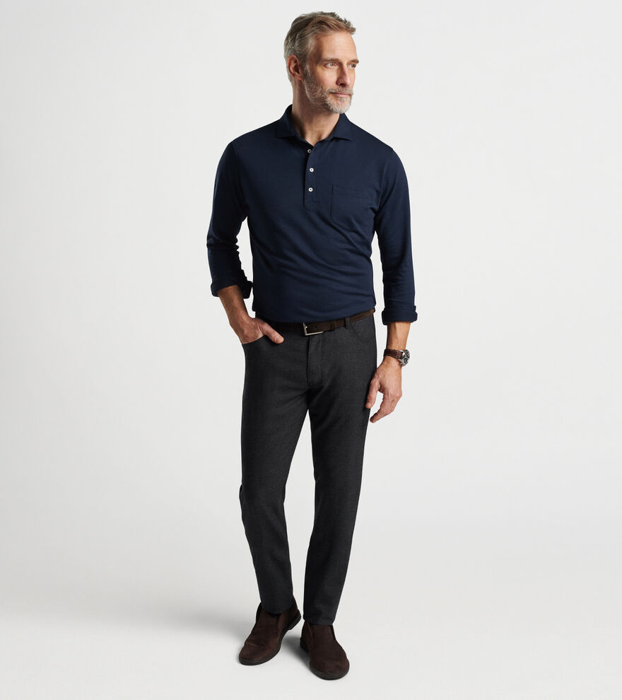 Amble Long-Sleeve Cotton Cashmere Polo | Men's Polo Shirts | Peter Millar