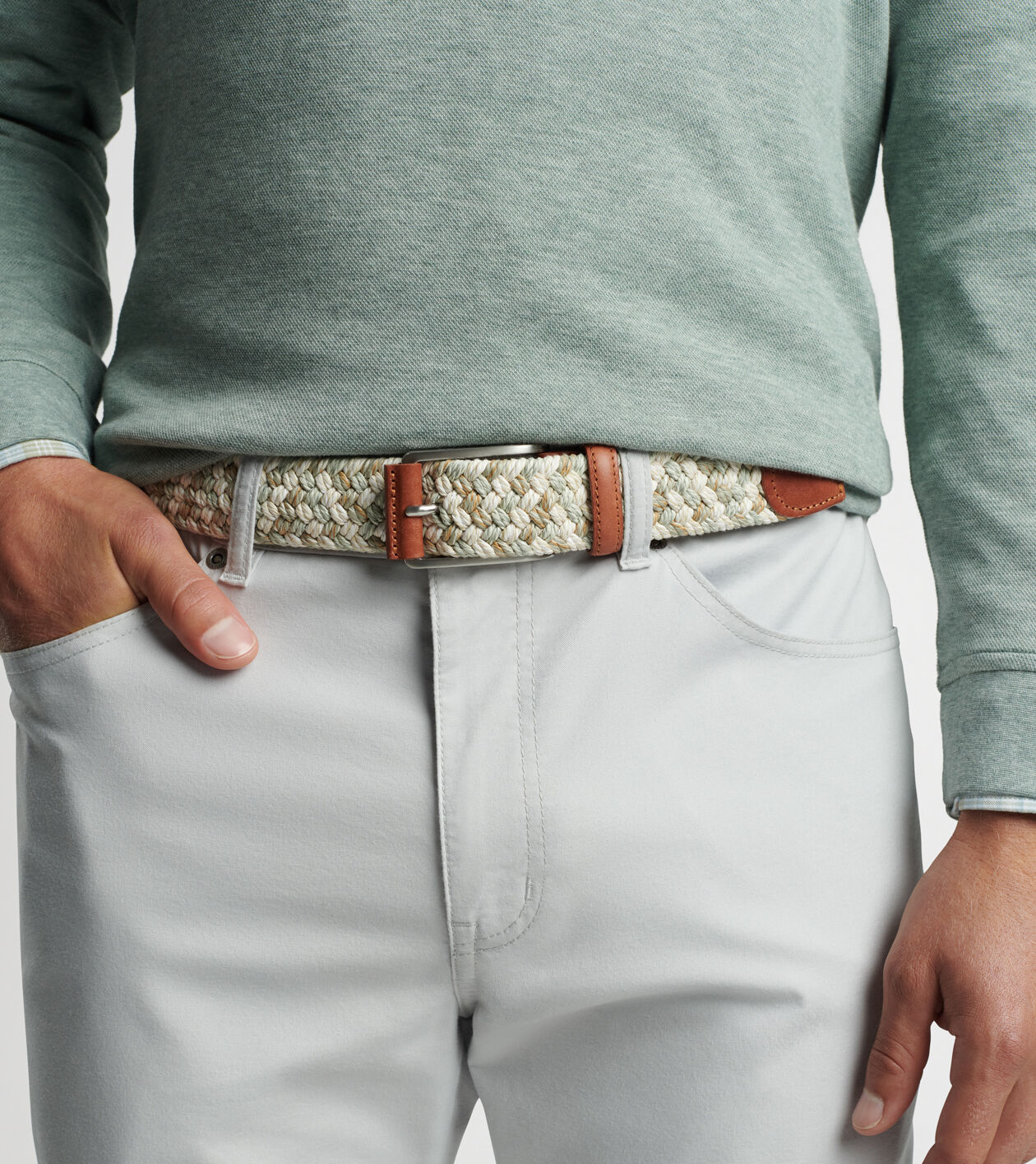 Cotton M lange Braided Belt