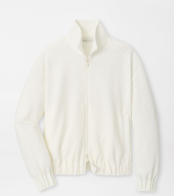 Flora Knit Swiss Dot Jacquard Full-Zip