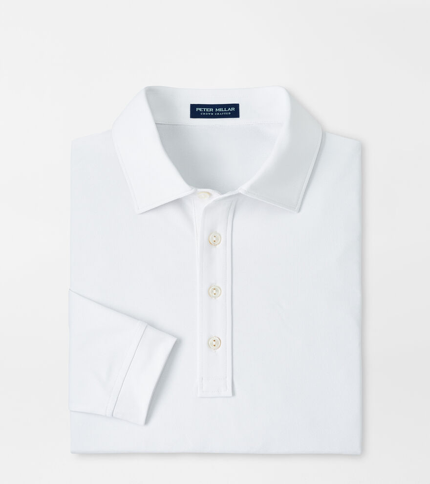 Peter Millar Mens Soul Long Sleeve Polo Shirt - White