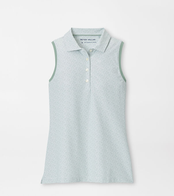 Tee It Up Banded Sport Mesh Sleeveless Button Polo