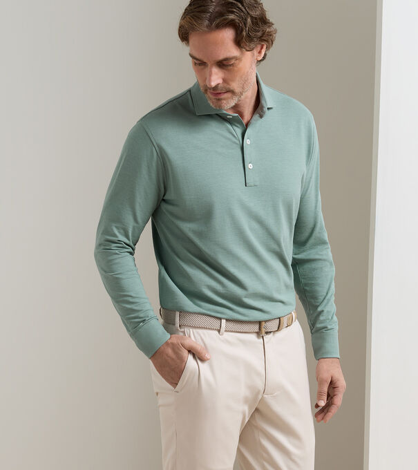 Cool Cotton Long-Sleeve Polo