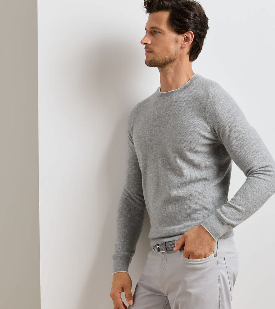 Voyager Cashmere-Silk Saddle Shoulder Crew image number 3