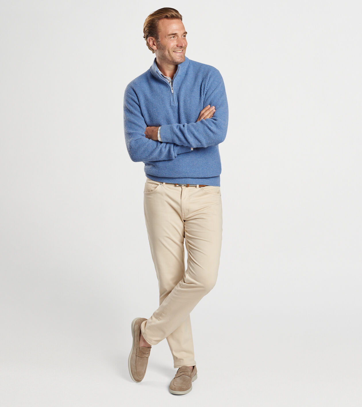 Crescent Waffle Quarter Zip Jumper