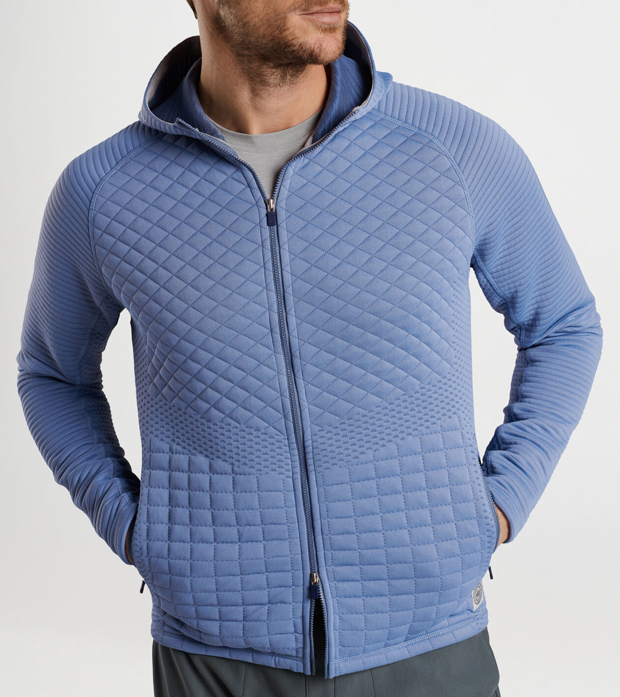 Quilted hoodie sales