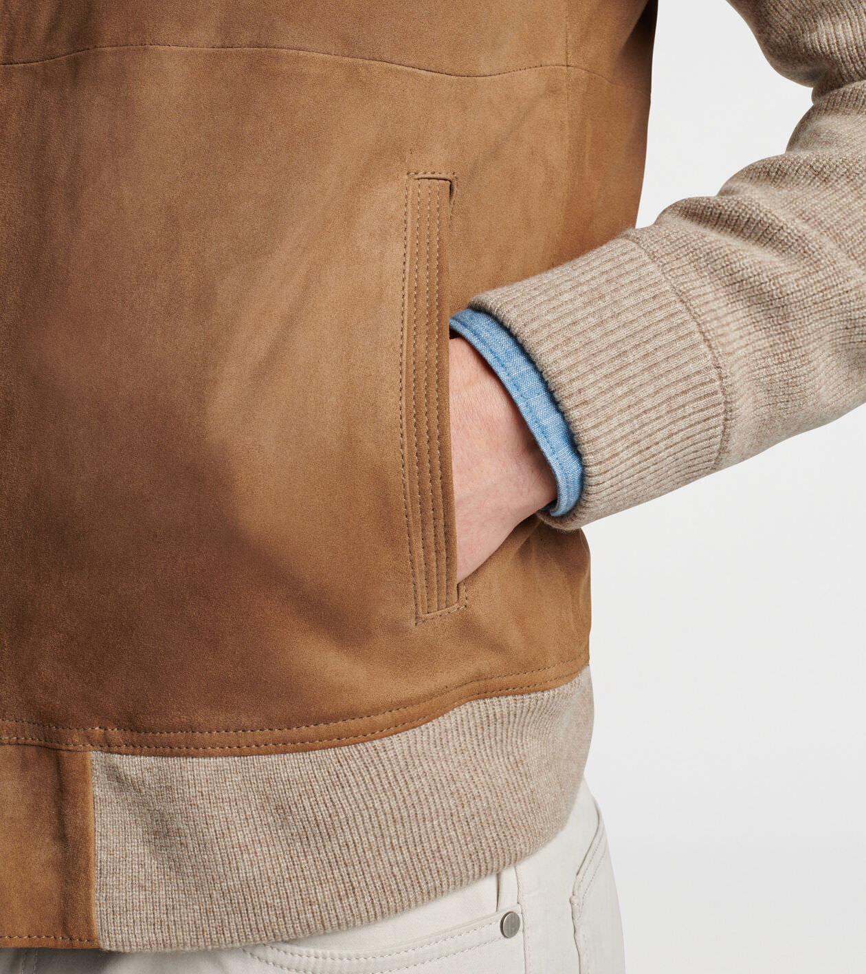Mens suede front cardigan discount