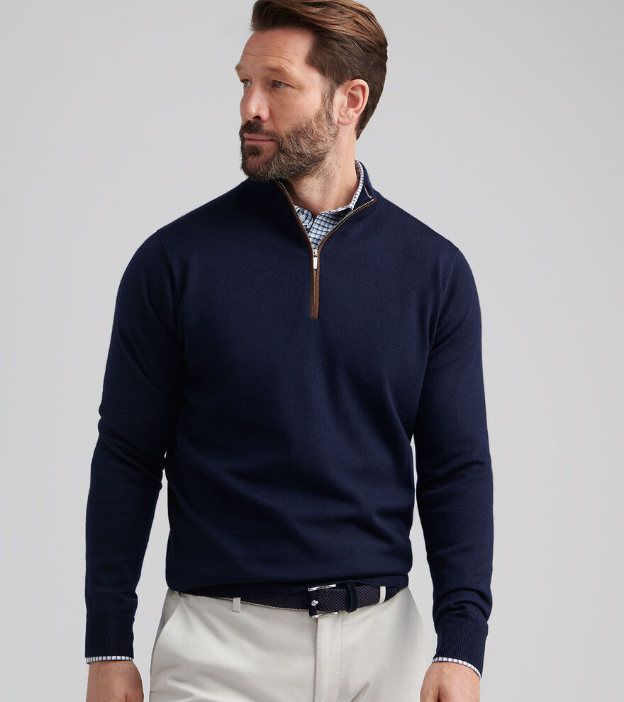 Autumn Crest Suede Trim Quarter-Zip image number 2