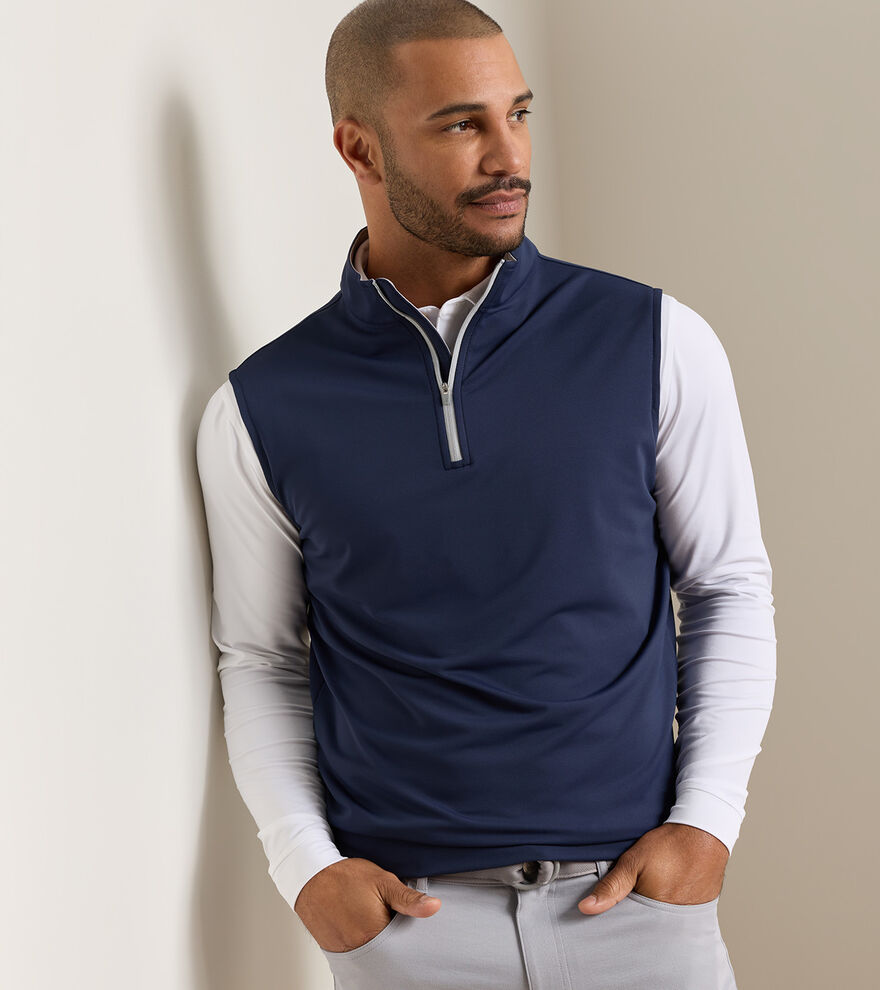 Galway Stretch Loop Terry Quarter-Zip Gilet - Alternate Image 1