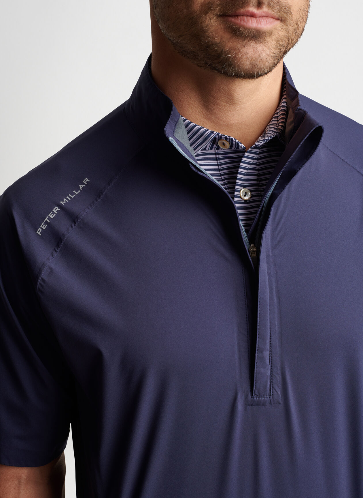 Shield Short Sleeve Half Zip Waterproof Shell Peter Millar