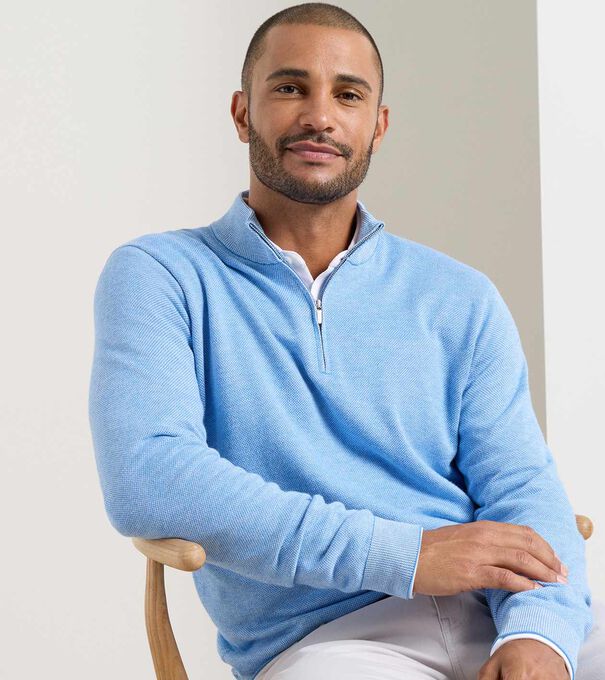 Coolspun Lite Birdseye Quarter Zip Jumper - Alternate Image 1