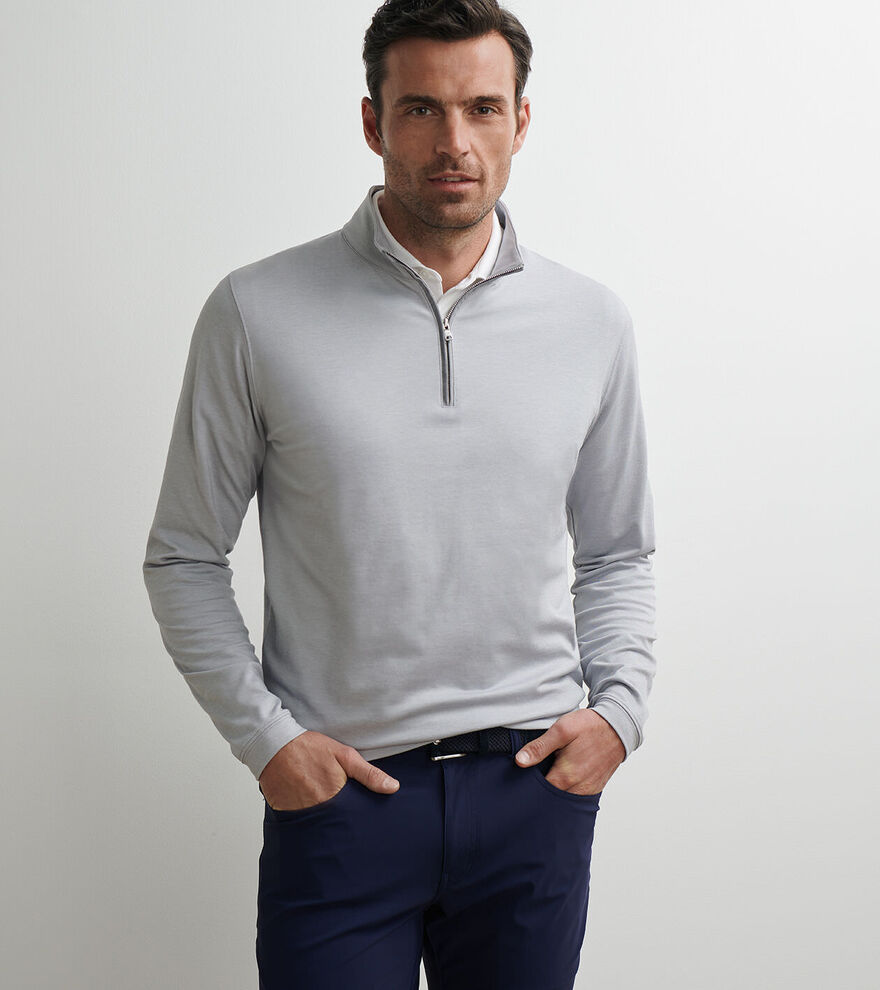 Albatross Cotton-Blend Piqu&eacute; Quarter-Zip image number 2