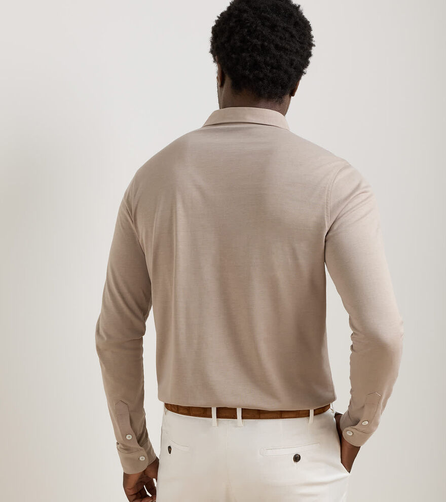Ashby Silk Cotton Long-Sleeve Polo - Alternate Image 2
