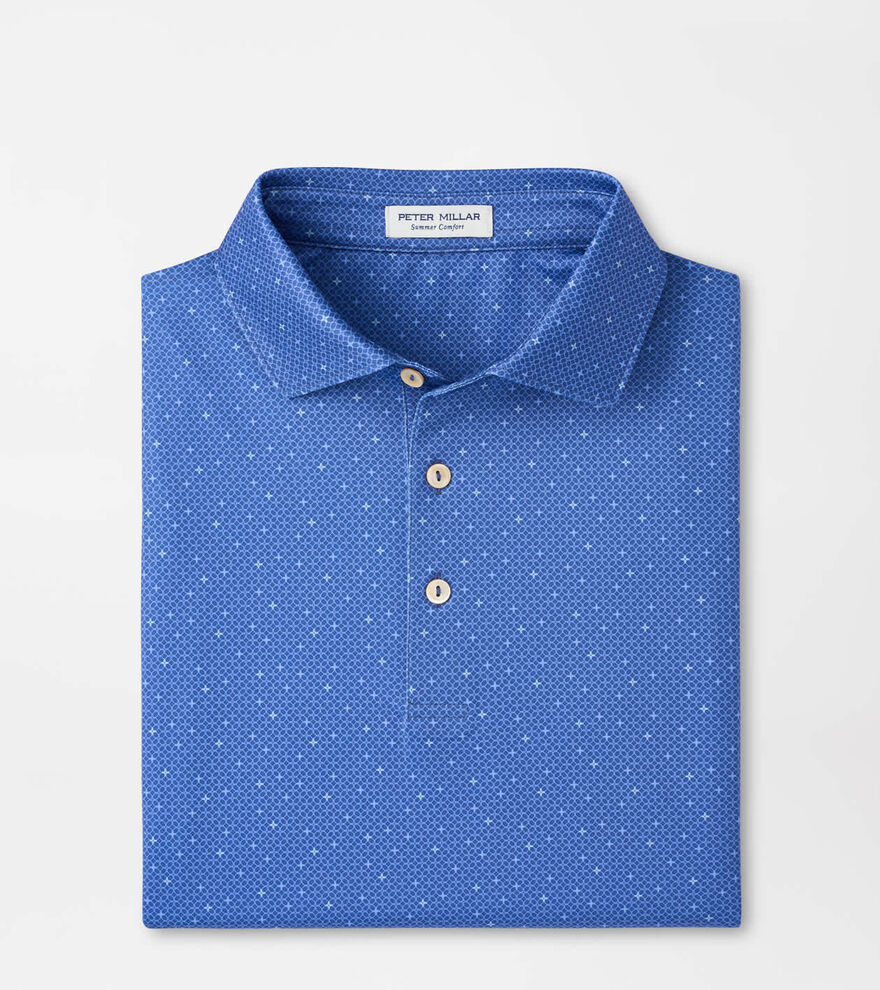 Peter Millar Men's Windsor Blue Barrier Performance Jersey Polo