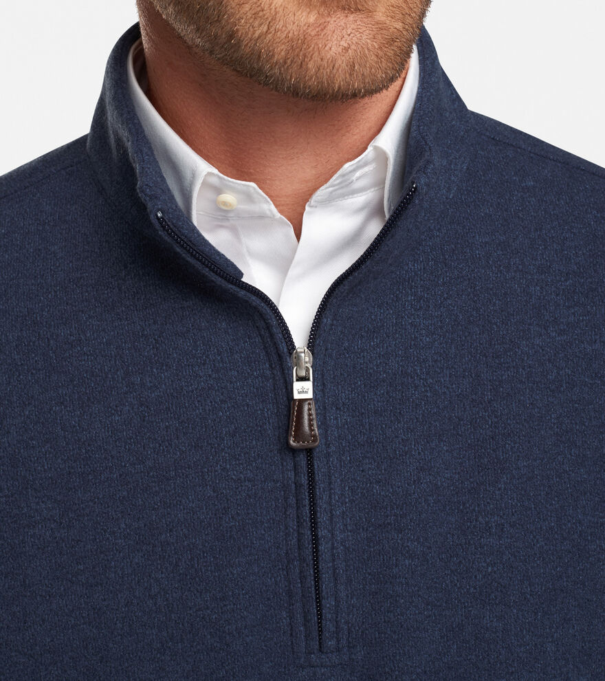 Tri Blend Melange Fleece Quarter Zip