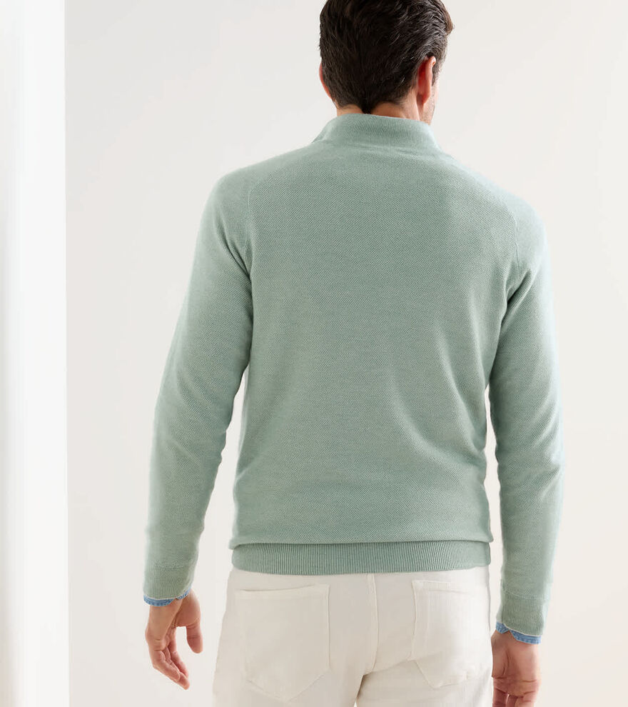 Voyager Cashmere-Silk Saddle Shoulder Quarter Zip image number 3