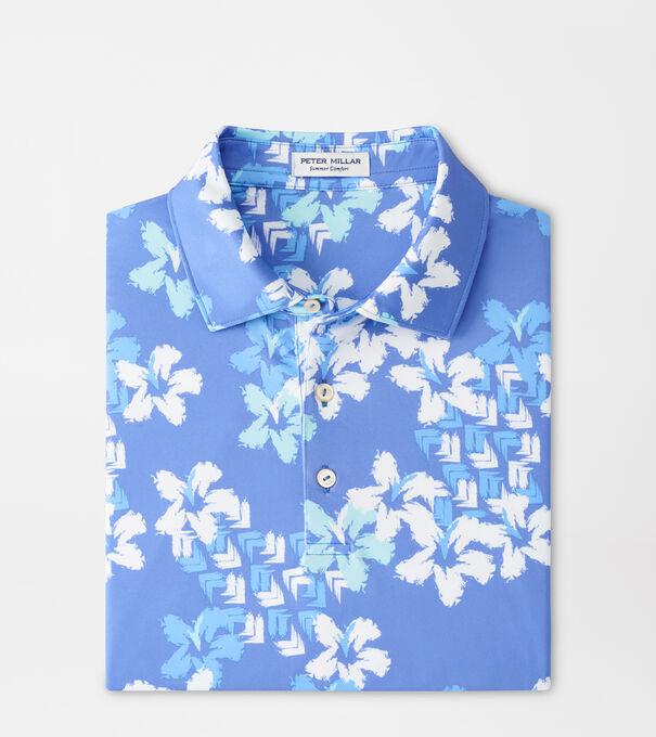Abstract Floral Performance Jersey Polo