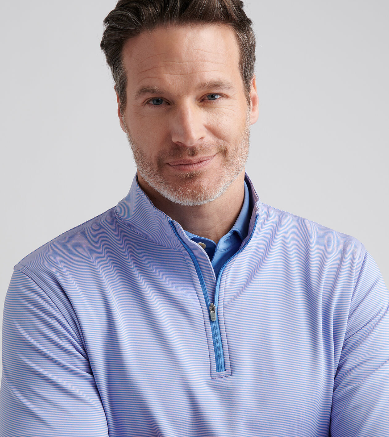 Perth Sugar Stripe Performance Quarter-Zip | Men's Pullovers