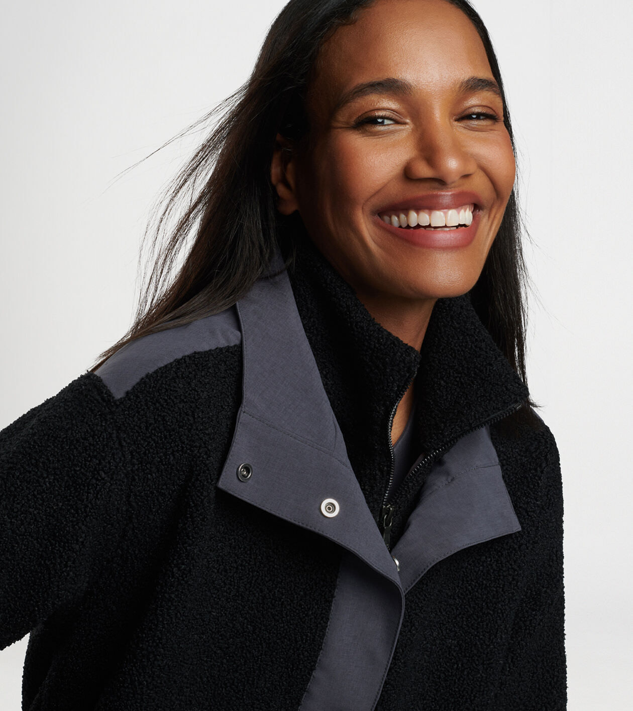 Oversize sherpa top