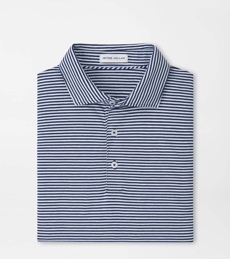 Peter Millar Men's Navy Calvert Crown Flex Cotton Polo