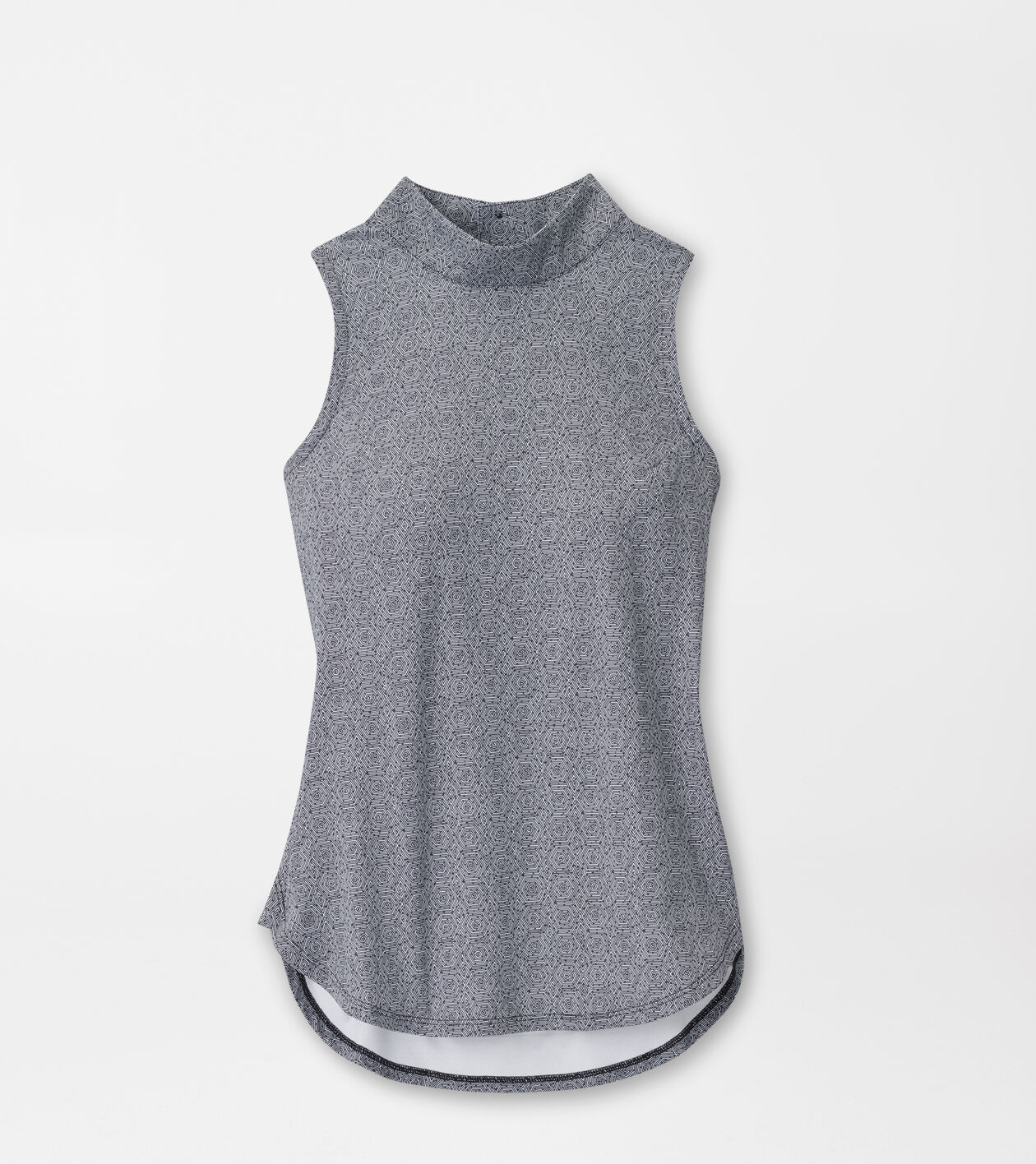 Scottie Hexagons Print Sleeveless Mock Neck Shell