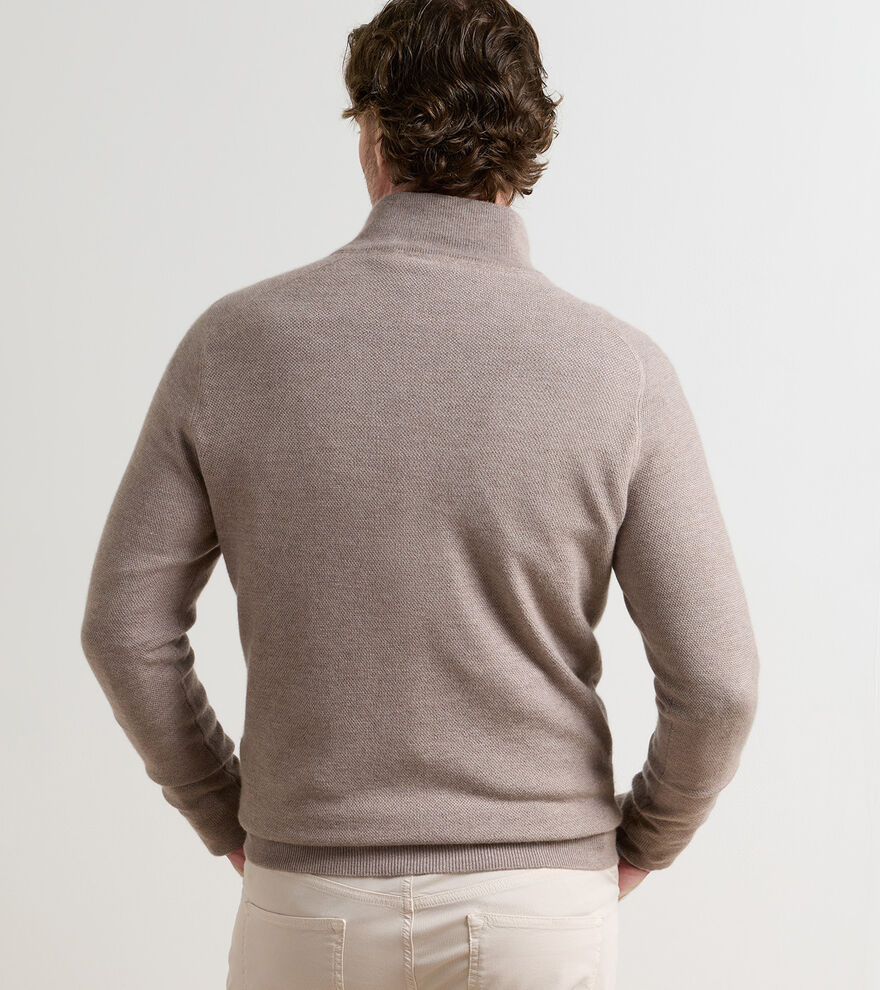 Voyager Cashmere-Silk Saddle Shoulder Quarter Zip image number 3