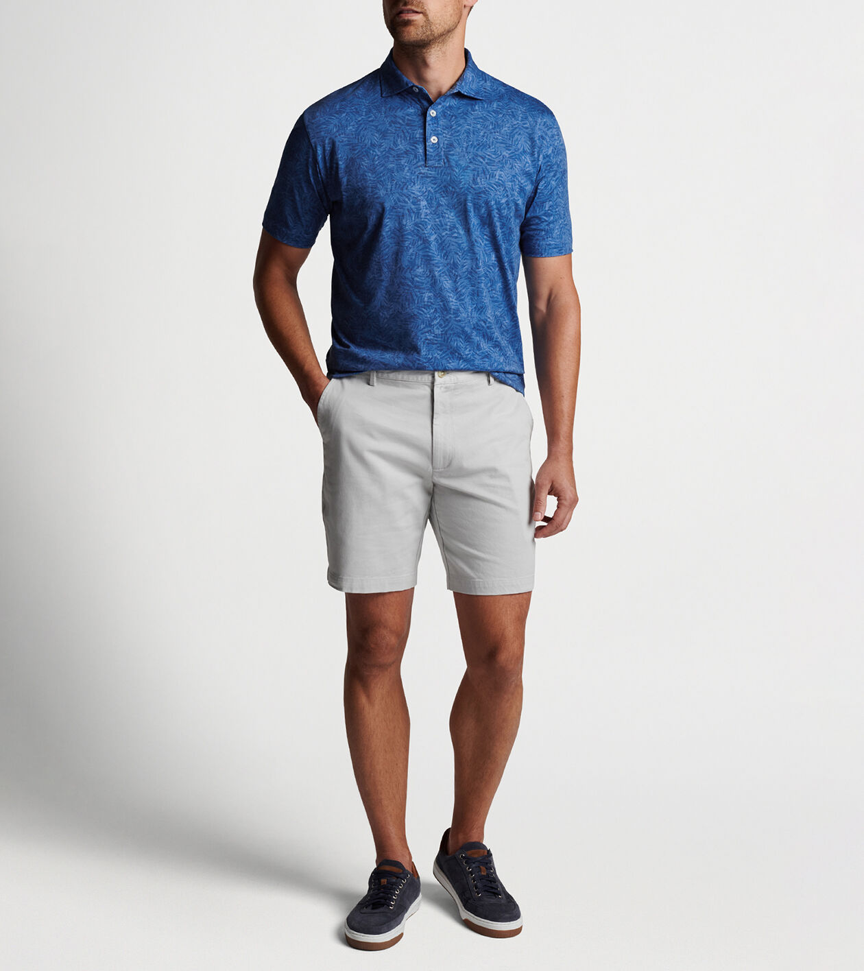 Pilot Mill Indigo Palms Printed Polo Men s Polo Shirts Peter