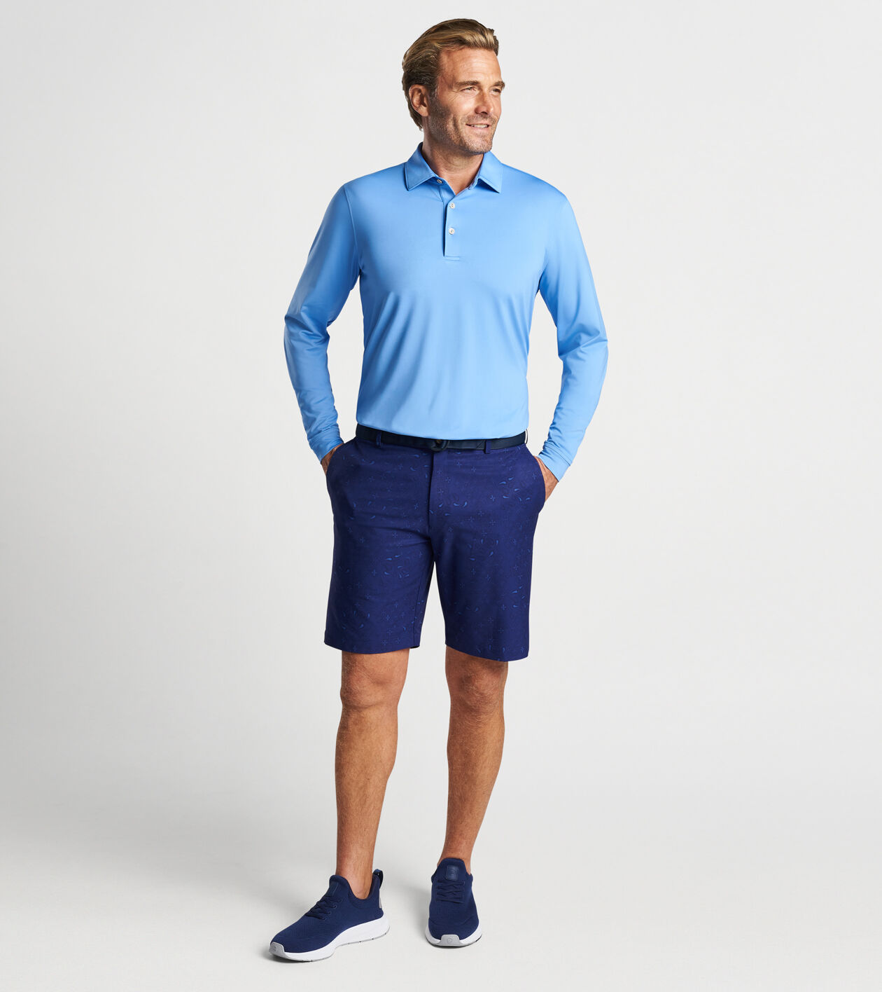 Long sleeve top polo with shorts