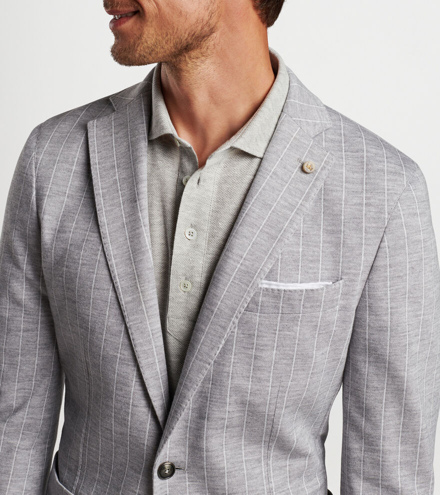 Melton Knit Pinstripe Blazer Men's Blazers & Suits Peter Millar