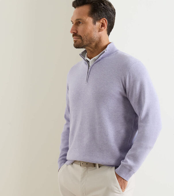 Coolspun Lite Cotton Quarter-Zip Jumper - Alternate Image 1