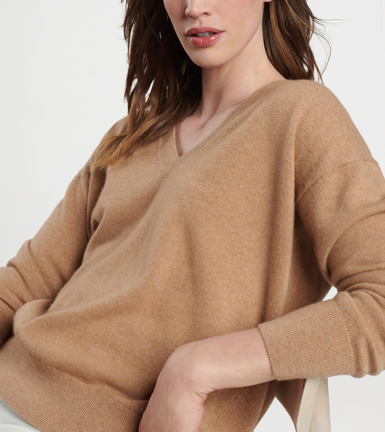 Ladies v neck cashmere jumper clearance