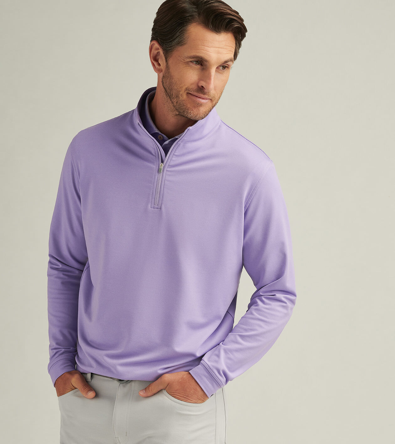 Perth Mélange Performance Quarter-Zip | Men's Pullovers | Peter Millar