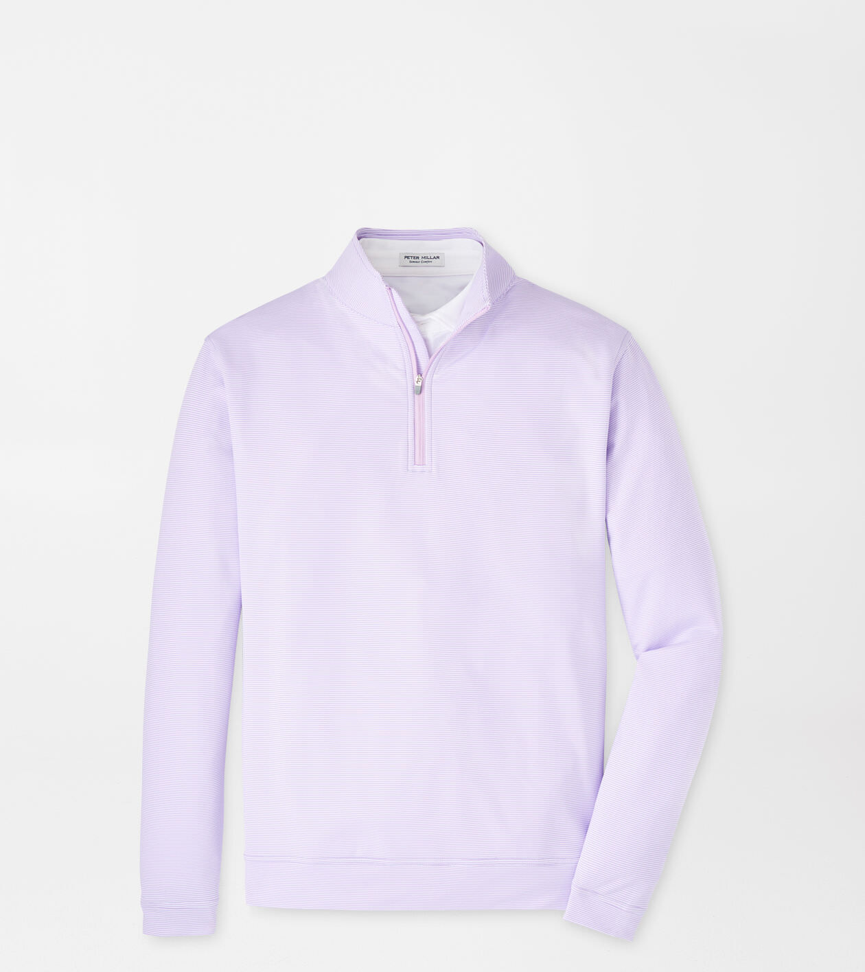Perth Sugar Stripe Performance Quarter Zip Men s Pullovers Peter Millar