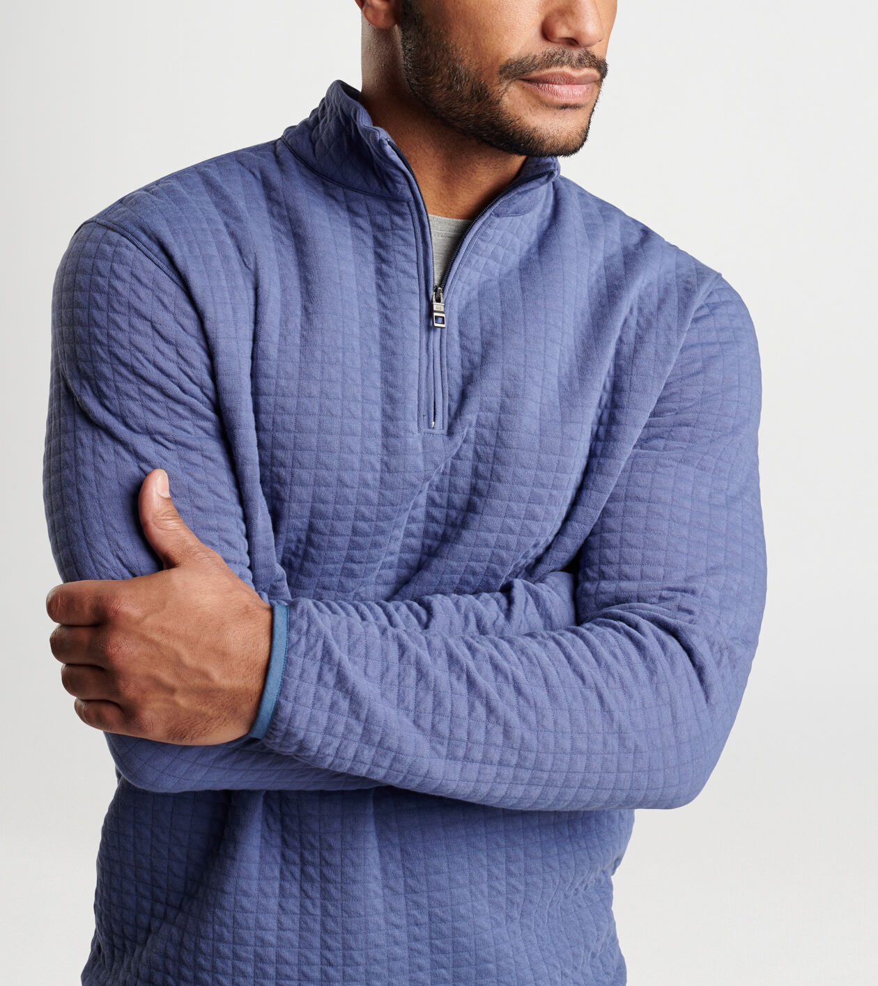 Quilted quarter zip pullover store