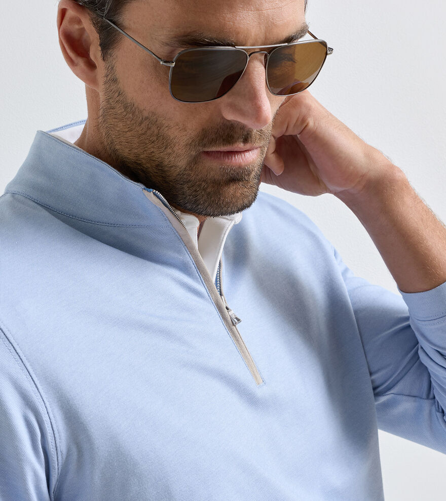 Albatross Cotton-Blend Piqu&eacute; Quarter-Zip image number 4