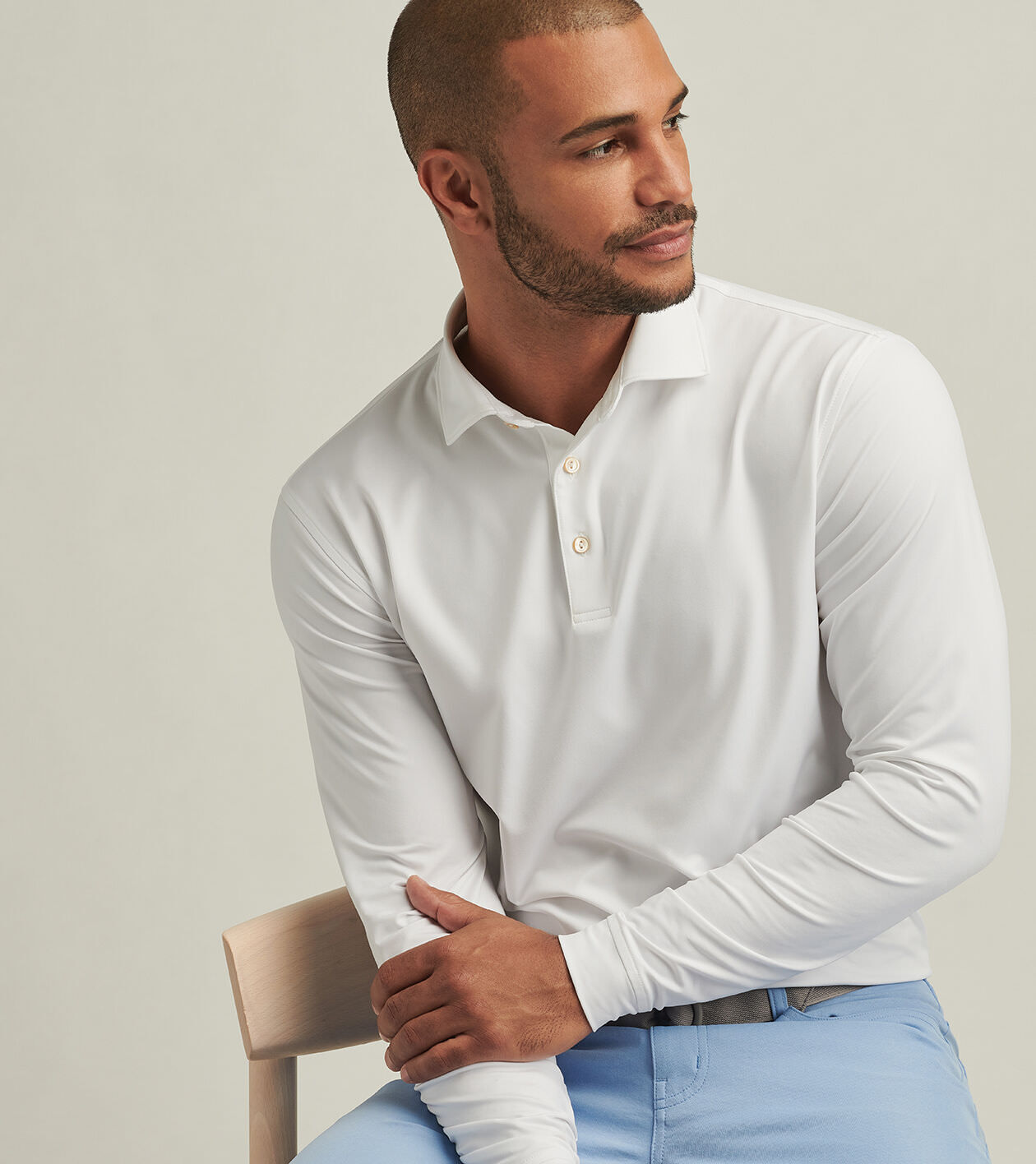 Lightweight long sleeve polo sale