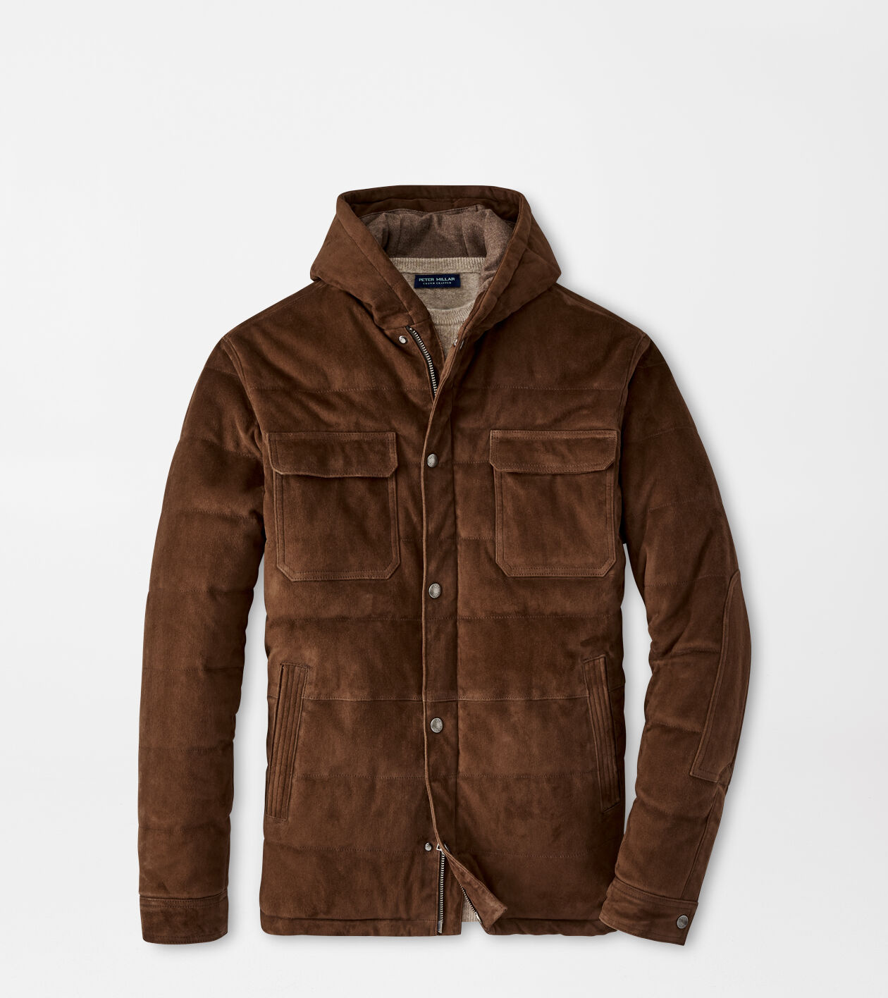 Suede hooded jacket clearance